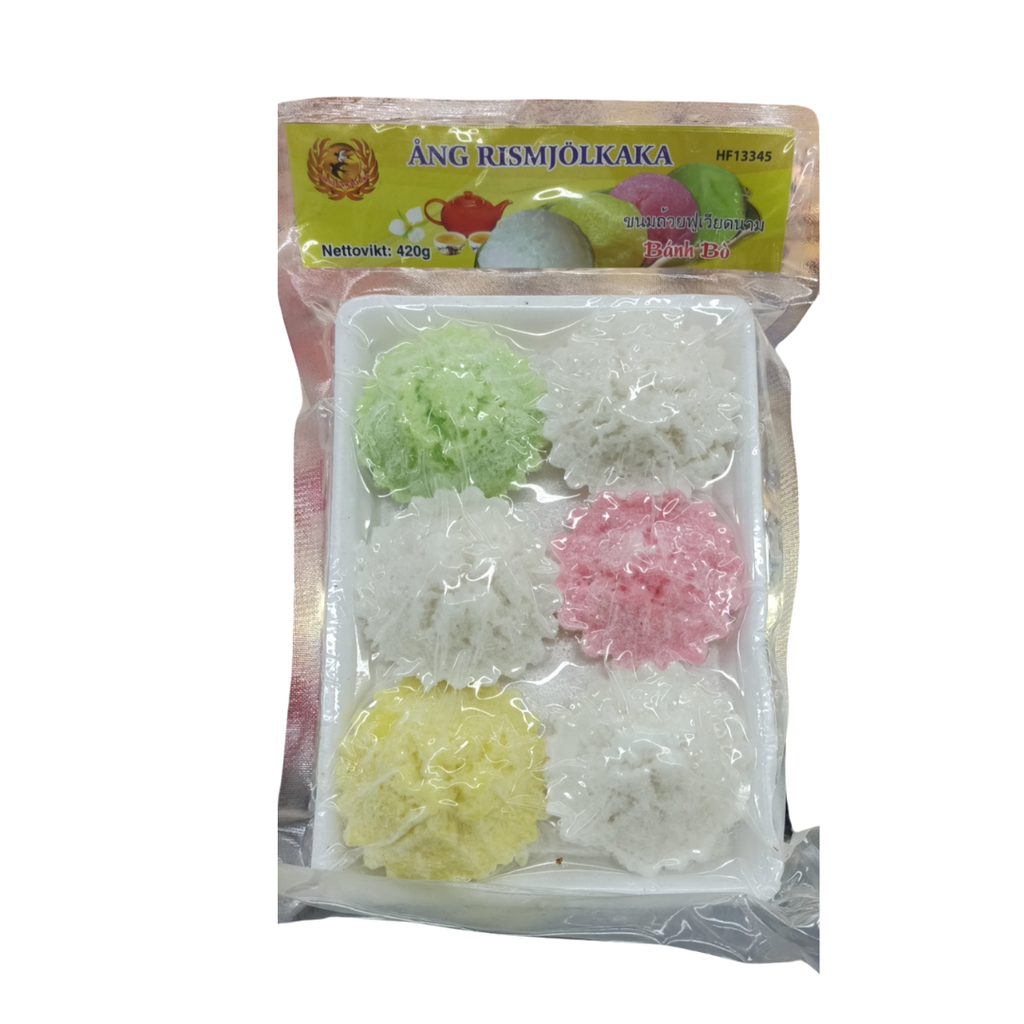 Viisivärinen höyrytetty riisikakku (Bánh Bò Hấp) 420g | VN 五彩发糕 420g