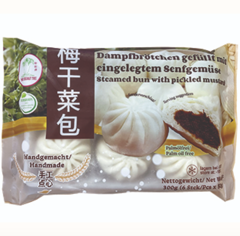 Höyrytetyt sämpylät pikkelöidyillä sinappivihanneksilla 300g | TCT 梅干菜包 300g