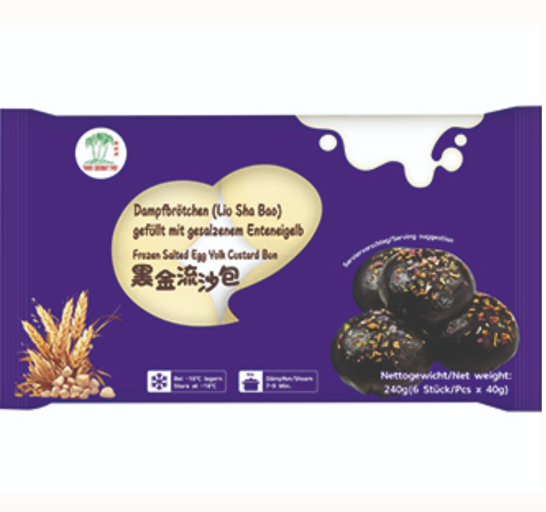 Höyrytetty makea täytepaketti – suolattu munakeltuainen 240g | TCT 黑金流沙包 240g