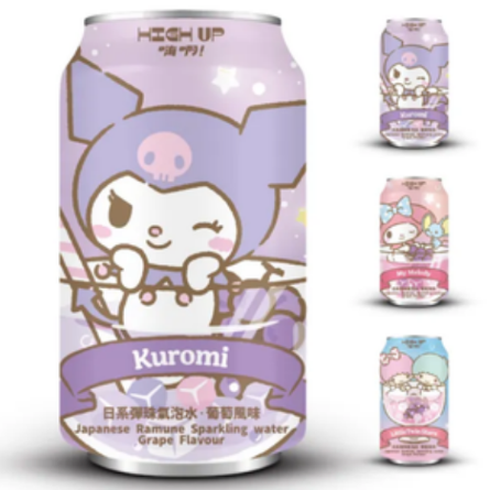 嗨啊 日系弹珠气泡水 葡萄味 330ml | HIGHUP Transformers Sanrio Ramune Sparkling Grape Flavor 330ml