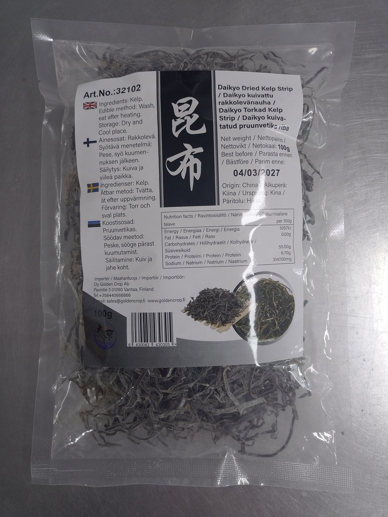 Daikyo/Kim Kuivattu Kombu, Suikaleet 100 g | 大京/禾味 昆布(海带丝) 100g