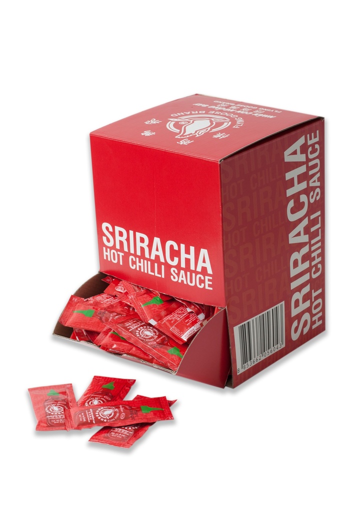 Flying Goose Sriracha Original Sachet 8ml*200pcs/unit | 飞鹅牌 是拉差 香甜辣椒酱 外卖包装 8ml*200个/盒