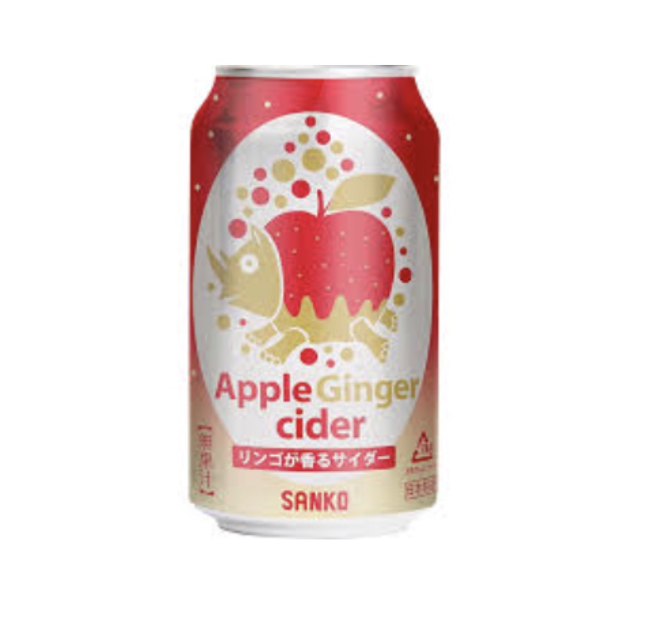 SANKO 苏打汽水 苹果生姜味 350ml | SANKO Soda Apple Ginger Flavor Can 350ml