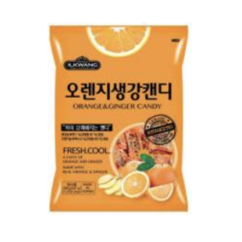 ILKWANG Inkiväärikarkki Appelsiini Maku 250g | ILKWANG 姜糖 桔子味 250g