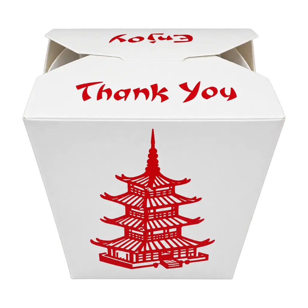 中餐 红塔 纸质正方形 外卖盒 500ml(16OZ) | 16OZ Noodle Box Red Tower / Take Away Paper Box 500ml (500sets)