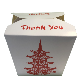 16OZ Noodle Box Red Tower / Take Away Paper Box 500ml (500sets) | 中餐 红塔 纸质正方形 外卖盒 500ml(16OZ)