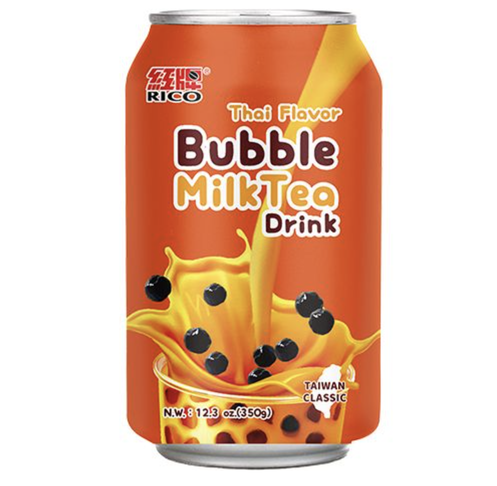 红牌 波霸奶茶 泰式风味 340ml | RICO Bubble Milk Tea Drink Thai Flavor 340ml 