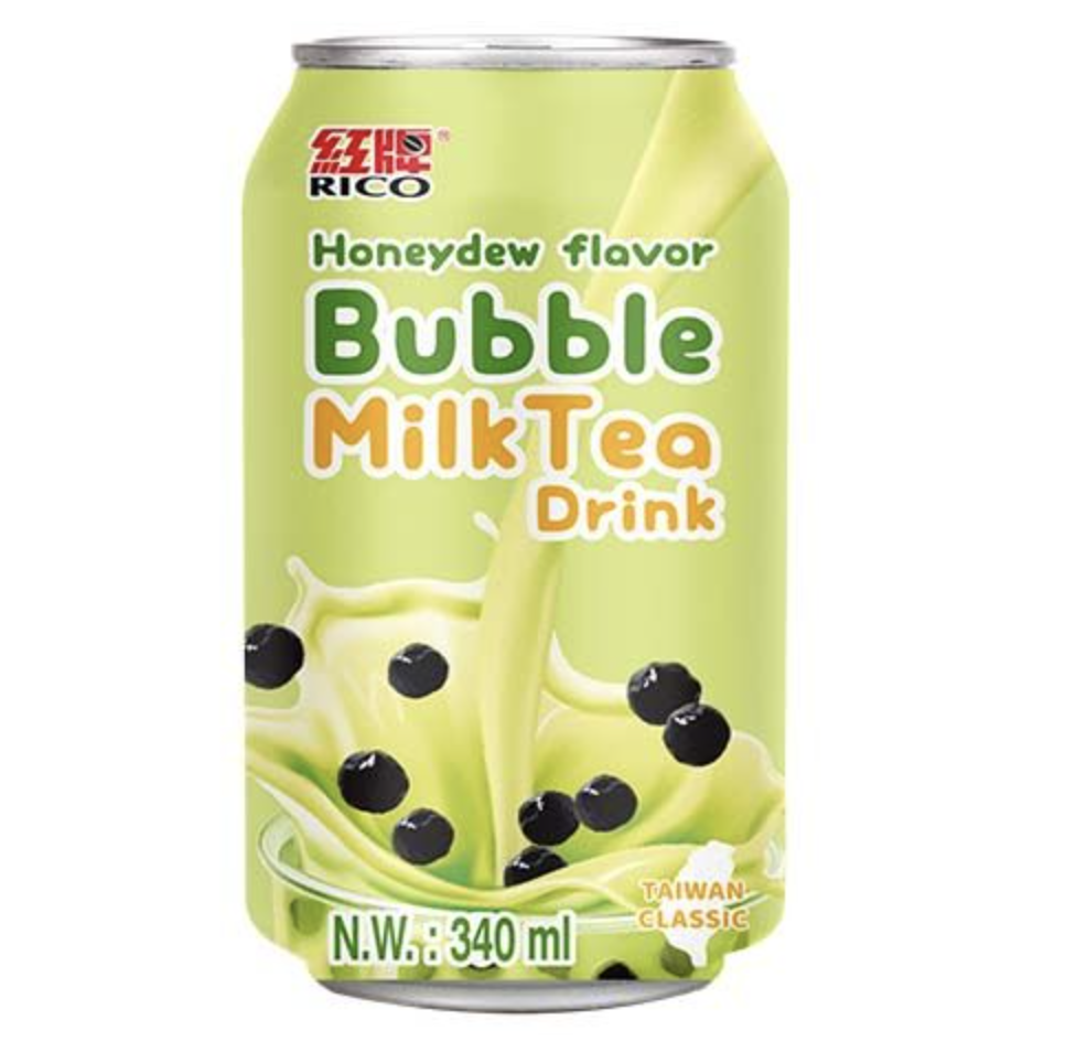 RICO Bubble Milk Tea Drink Honeydew Melon Flavor 340ml | 红牌 波霸奶茶 蜜瓜味 340ml
