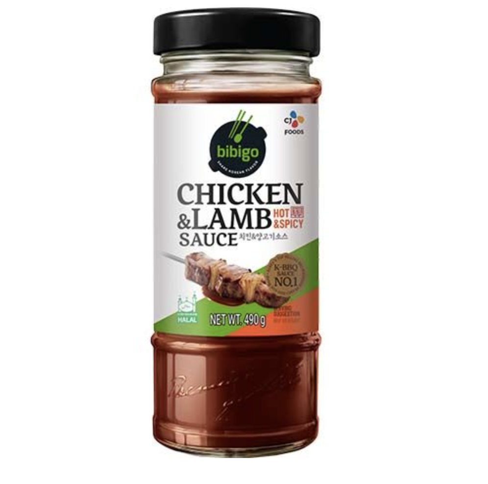 BIBIGO Korean Chicken & Lamb Sauce Hot Spicy Flavor 490g | BIBIGO 韩式烤鸡肉羊肉酱 香辣味 490g