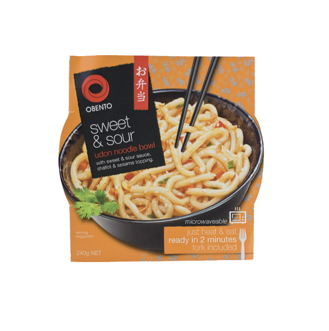 OBENTO 速食乌冬面 甜酸味 碗装 240g | OBENTO Udon Noodle Sweet Sour Flavor Bowl 240g