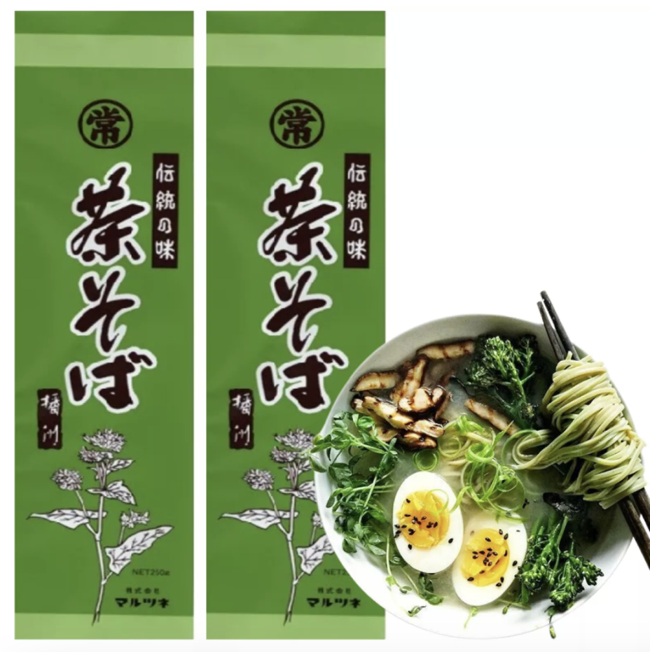 MARUTSUNE Vihreä Tee Soba -Nuudelit 250 g | MARUTSUNE 绿茶荞麦面 250g