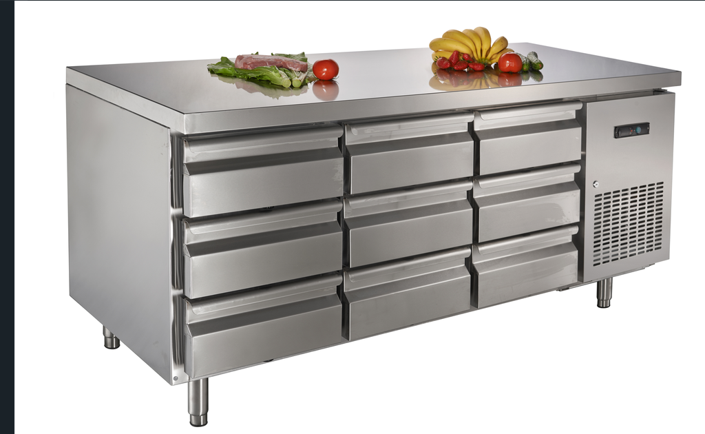商用9抽屉冷藏操作台/台 | Commercial Nine-drawer Refrigerated Workbench (GNC700D9)