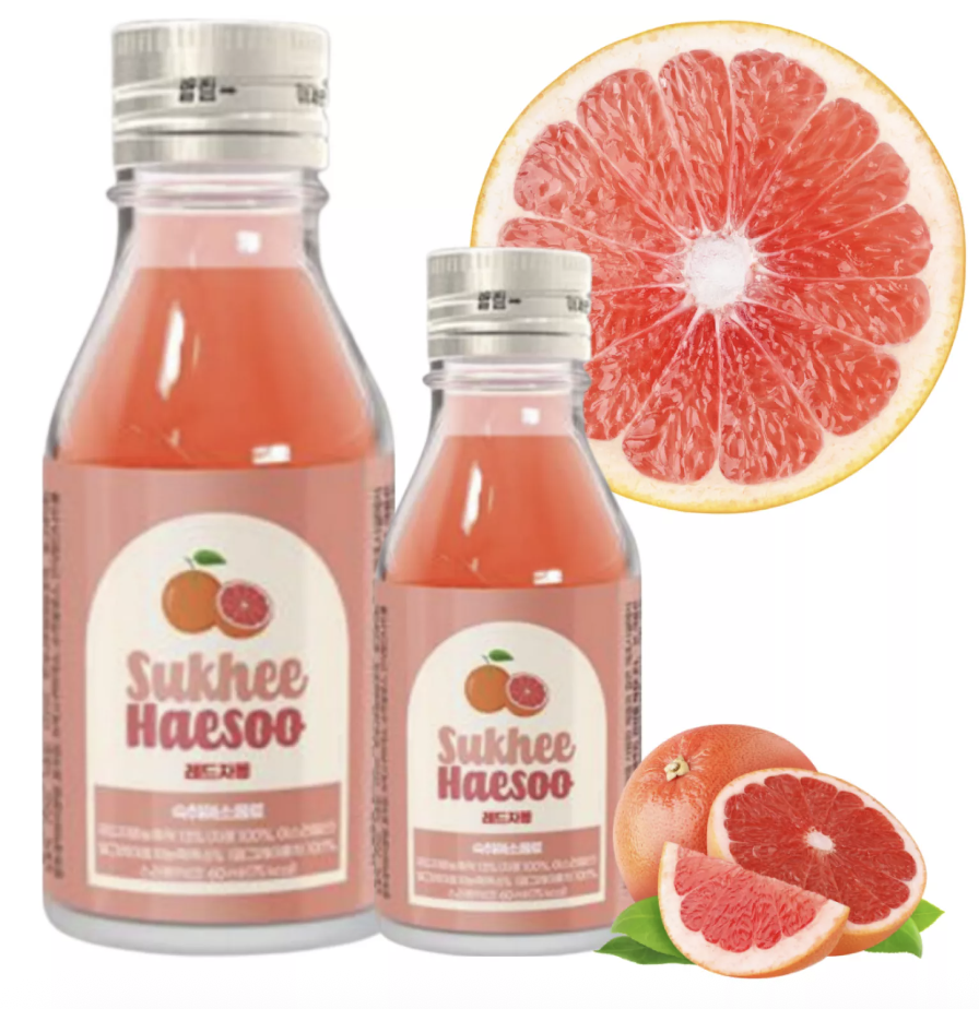 SUKHEEHAESOO Hangover Drink Red Grapefruit Flavor 55ml | SUKHEEHAESOO 解酒饮料 西柚味 55ml