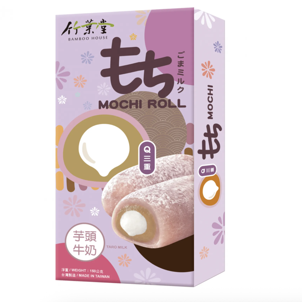 竹叶堂 三重麻薯卷 芋头牛奶味 150g | BAMBOO HOUSE Q3 Mochi Roll Taro Milk Flavor 150g