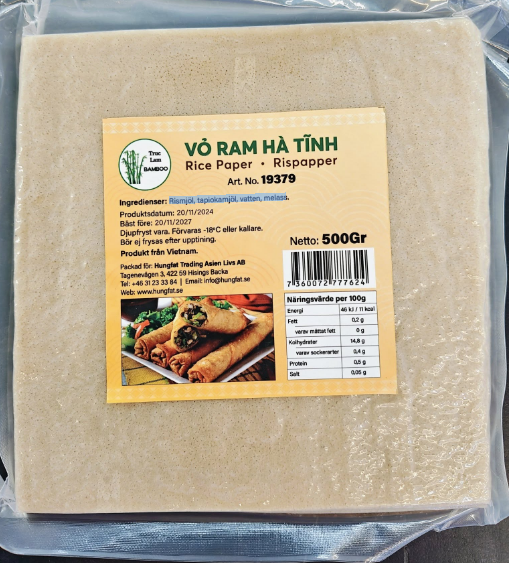 Pakastettu riisipaperi vietnamilaisiin kevätrulliin 500g | 冰冻 越南米纸 500g