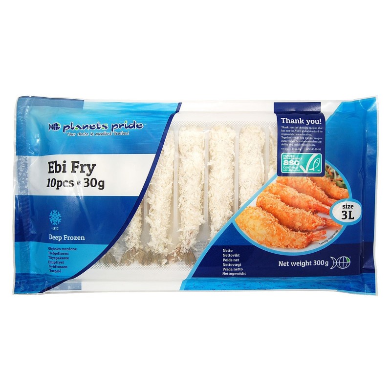 Planets Pride Ebi Fry 3L -katkaravut 300 g 10 kpl/pakkaus | PP 证书 日式炸虾 3L 300g