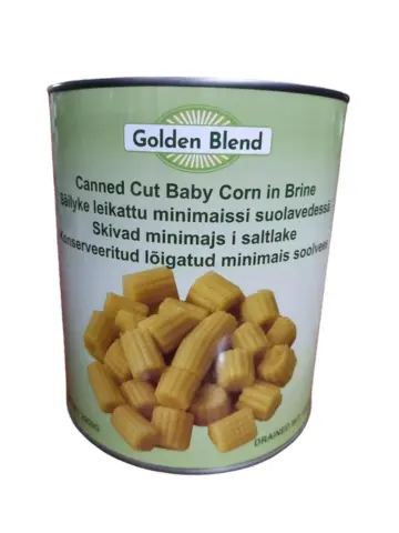Golden Blend Canned Cut Baby Corn in brine  2950g*6/CTN | Golden Blend 玉米段  2950g*6/箱