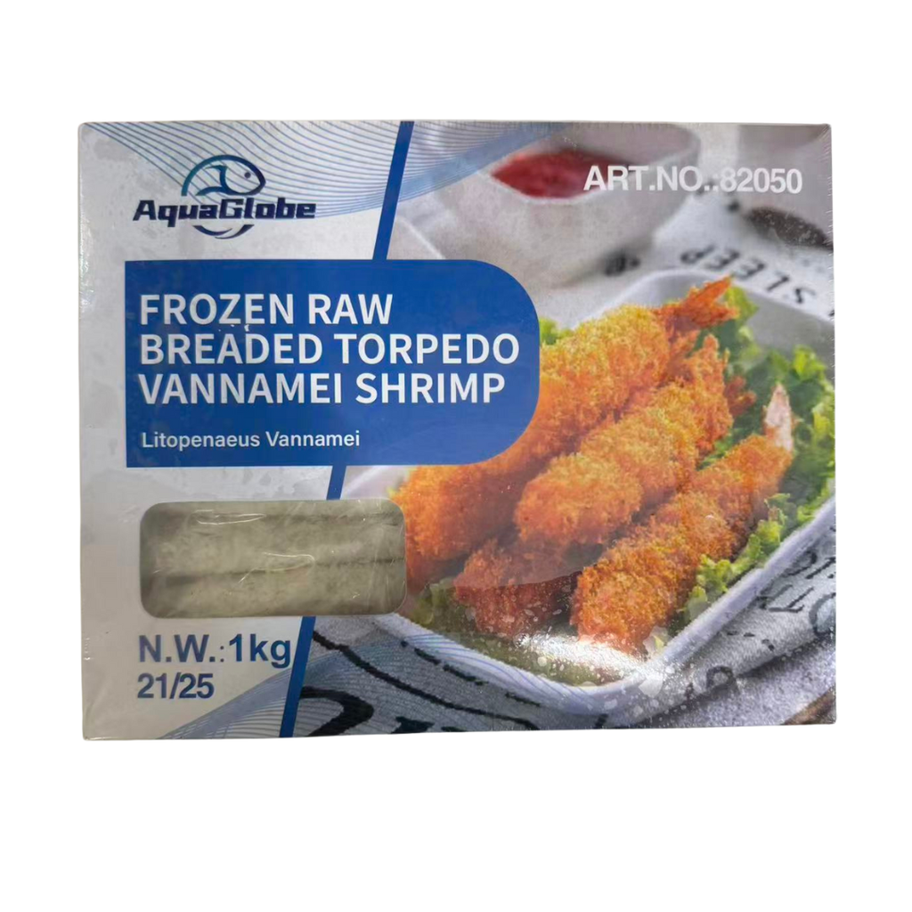 AquaGlobe Crispy Torpedo Shrimp 21/25 1kg | AquaGlobe  香脆面包糠炸虾 21/25 1kg