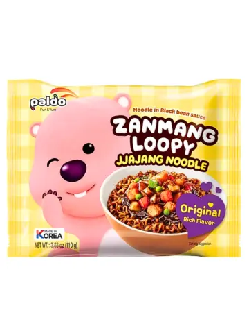 Paldo Zanmang Loopy Instant Jjajiangmen Noodle Original Flavor 110g | 八道 赞萌露比 炸酱面 原味 110g