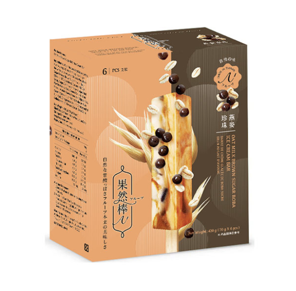 SY Ice Cream Bar Oat Milk Brown Sugar Boba Flavor 420g | 双叶 燕麦珍珠雪糕 420g