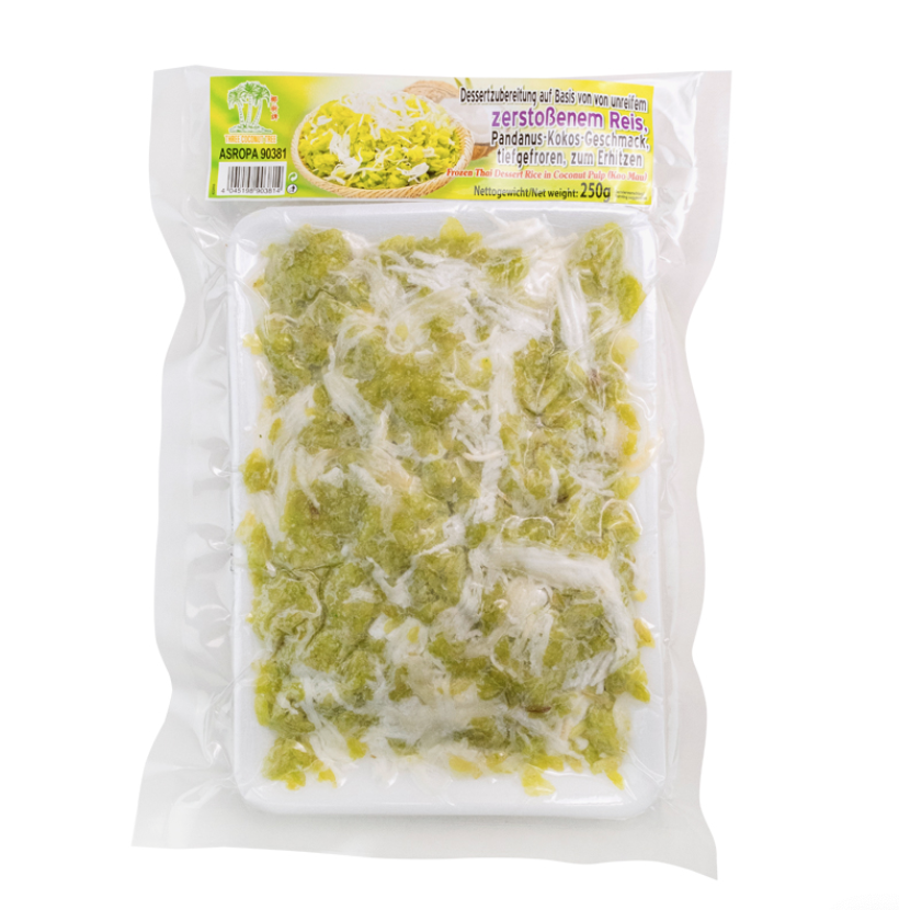 Pakastettu tahmeariisi kookoslastuilla (Kao Mau) 250g | TCT 椰丝糖青糯米 250g