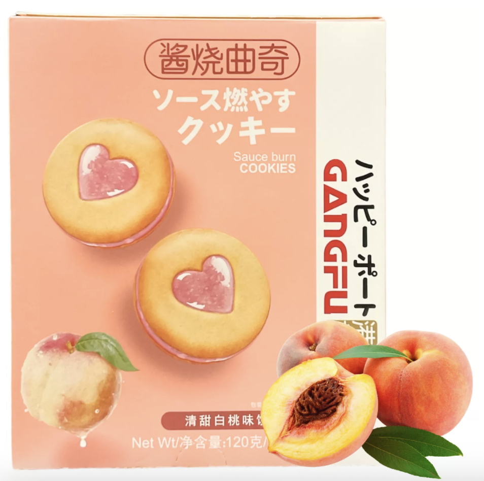 港福 酱烧曲奇 白桃味 120g | GF Cookie White Peach Flavor 120g