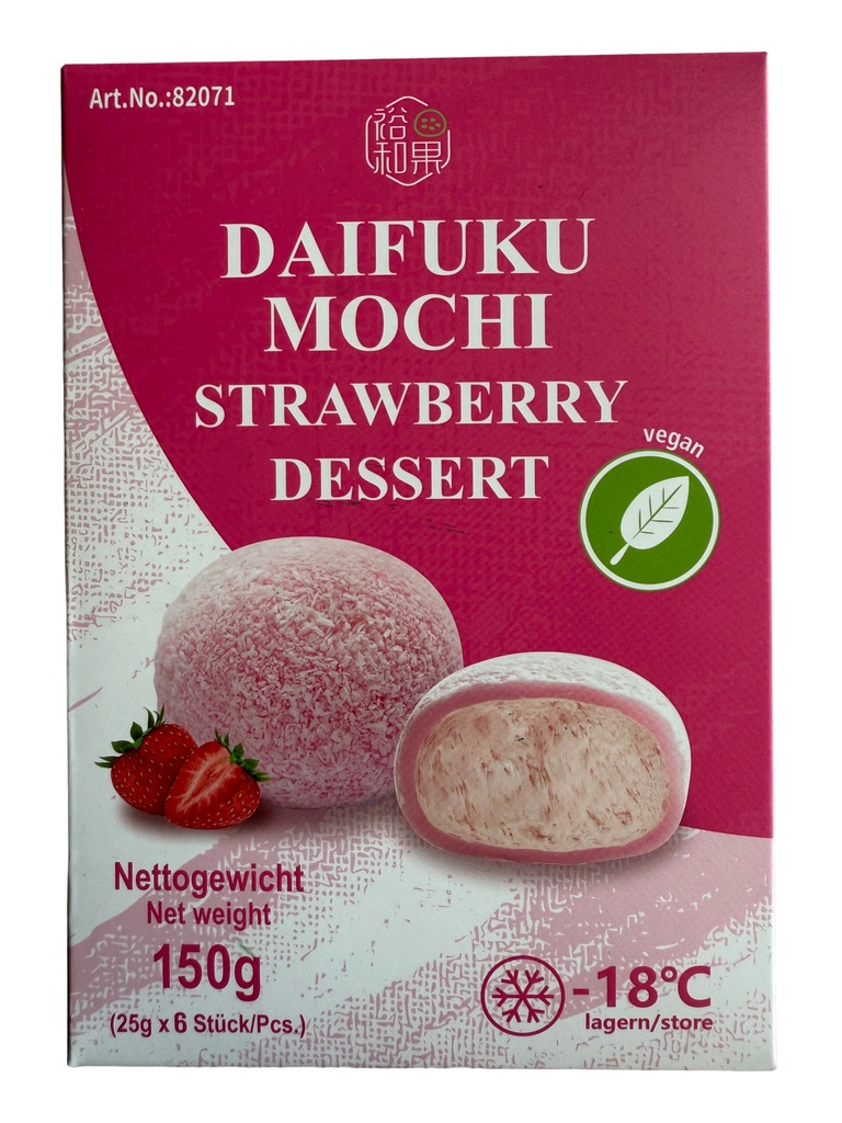 Daifuku pakastettu laktoositon mochi mansikka 150g | 大福 冷冻无乳糖草莓味麻糬 150g
