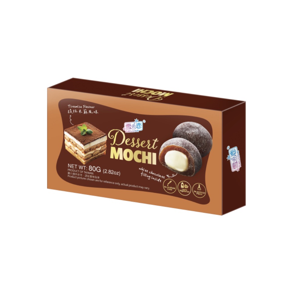 YUKI & LOVE Suklaa Mochi Tiramisu-maku 80 g | 雪の恋 巧克力麻薯大福 提拉米苏味 80g