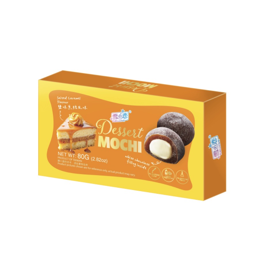 YUKI & LOVE Chocolate Mochi Salted Caramel Flavor 80g | 雪の恋 巧克力麻薯大福 海盐焦糖味 80g
