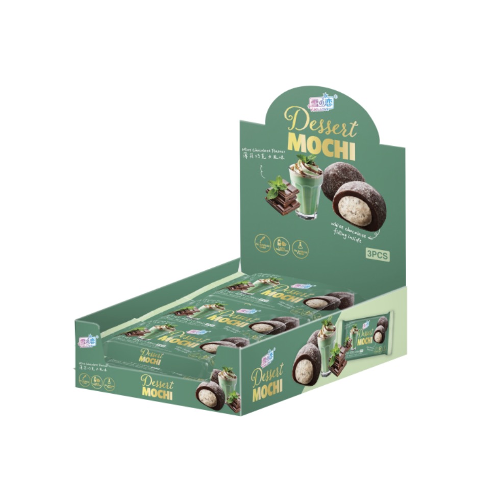 YUKI & LOVE Suklaa Mochi Minttumaku 45 g | 雪の恋 巧克力麻薯大福 薄荷味 45g