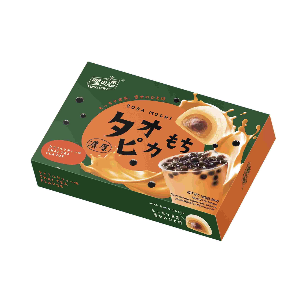 YUKI & LOVE Boba Mochi Thai Milk Tea Flavor 180g | 雪の恋 波霸麻薯大福 泰式奶茶味 180g