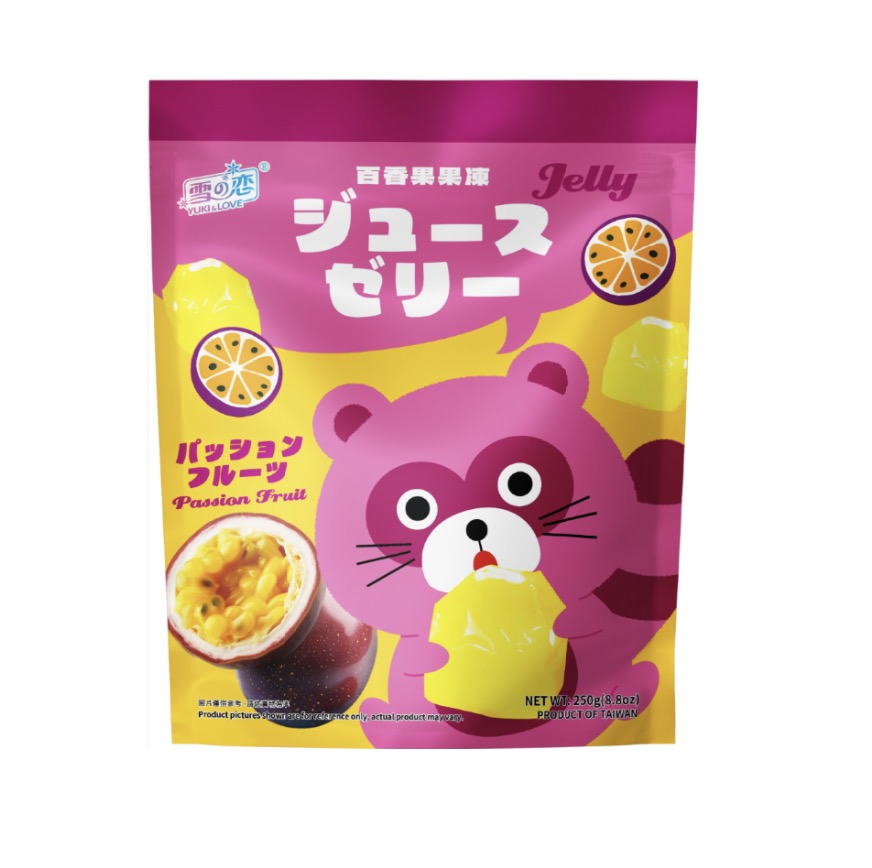 雪の恋 小浣熊果冻 百香果味. 250g | YUKI & LOVE Jelly Passion Fruit Flavor 250g