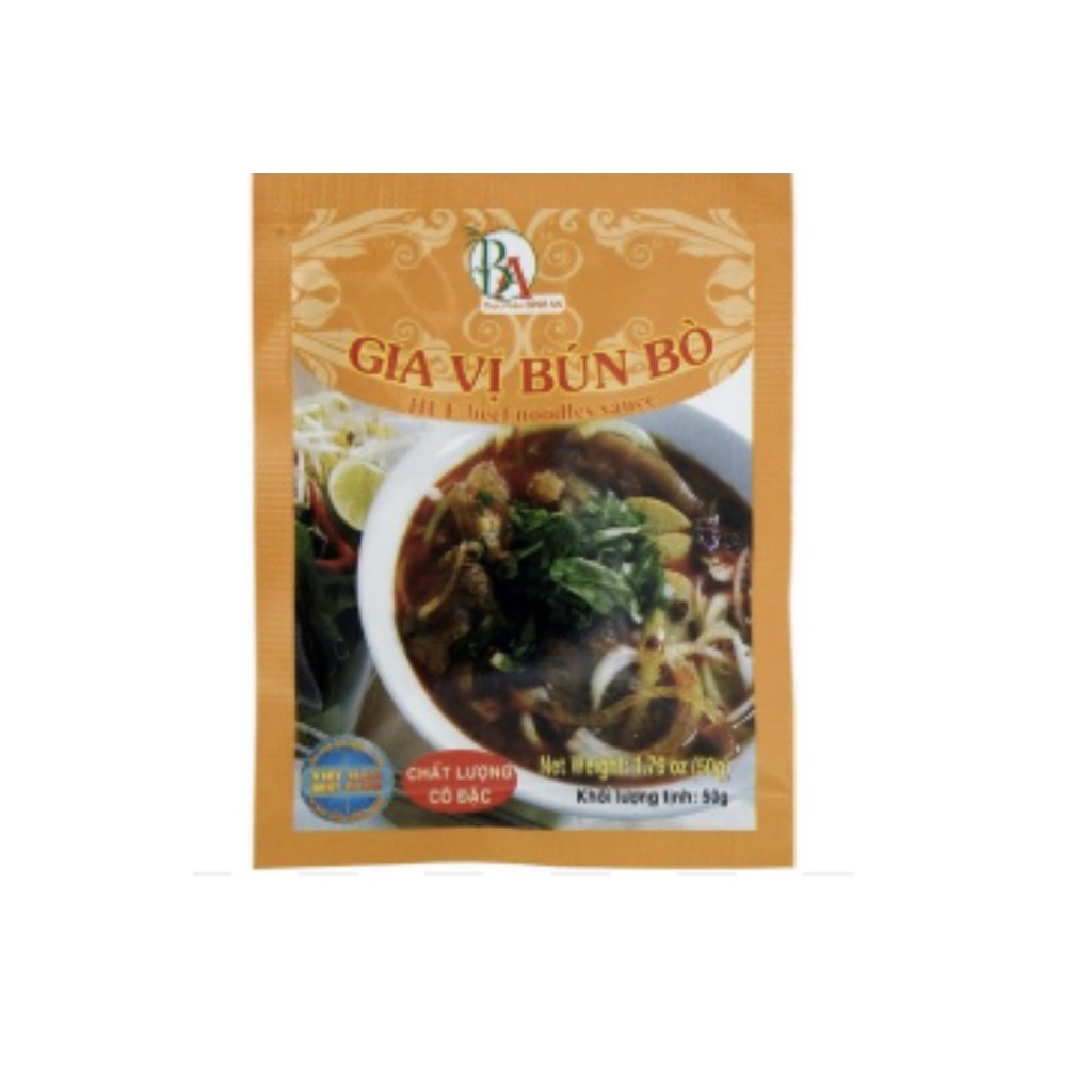 BINH AN Beef Noodle Sauce Hue Gia Vi Bun Bo 50g | BINH AN 顺化牛肉粉调味酱 50g 