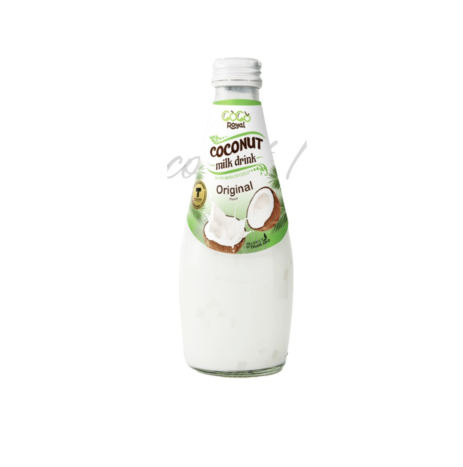 ROYAL PLUS 椰奶椰果饮料 290ml | ROYAL PLUS Coconut Milk With Nata de Coco Original Flavor Bottle 290ml