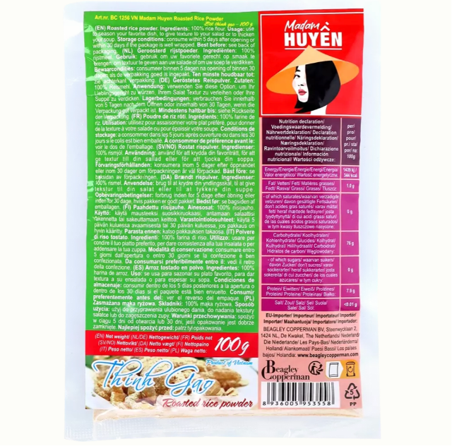 MADAM HUYEN Roasted Rice Powder Bot Thinh Gao 100g | VT MADAM HUYEN 烤米粉 100g