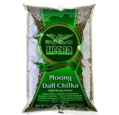 HEERA Halkaistut vihreät mungpavut kuorineen 1kg | 带皮绿豆瓣 1kg