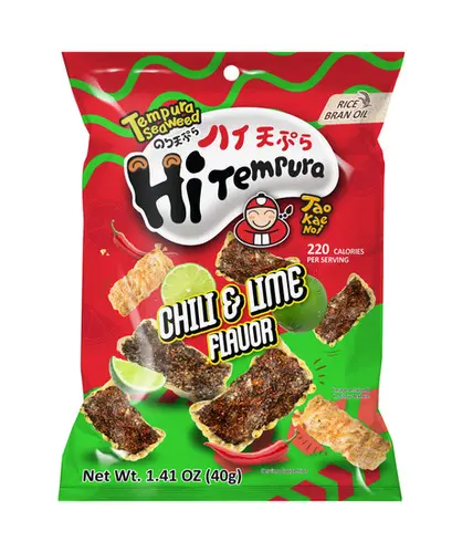 TAOKAENOI Tempura Seaweed Chili & Lime Flavor 40g | 小老板 天妇罗紫菜 辣椒青柠味 40g