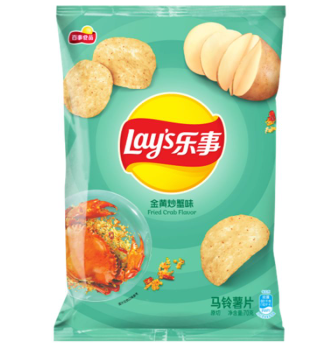 乐事 薯片 金黄炒蟹味 70g | LAYS Potato Chips Golden Fried Crab Flavor 70g