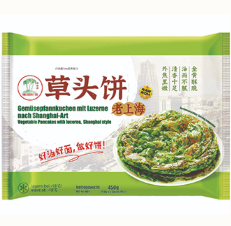 Shanghai-tyylinen sinimailaslätty 450g｜TCT 老上海草头饼 450g
