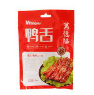 WANDERFORT Marinated Duck Tongue Spicy Flavor 50g | 万德福 卤鸭舌 香辣味 50g