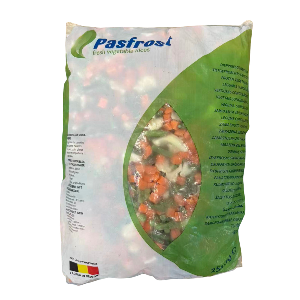 冰冻混合蔬菜(青豆, 菜花, 胡萝卜, 豆角) 2.5kg 4包/箱 | Frozen mix vegetable (peas, cauliflower, carrots, green beans) 2.5kg 4Units/CTN