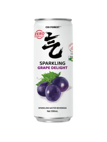 Spartao only Chi Forest Sparkling Water Grape Delight Flavour 330ml | 元气森林 0卡0脂 夏黑葡萄味 苏打水 330ml 罐装