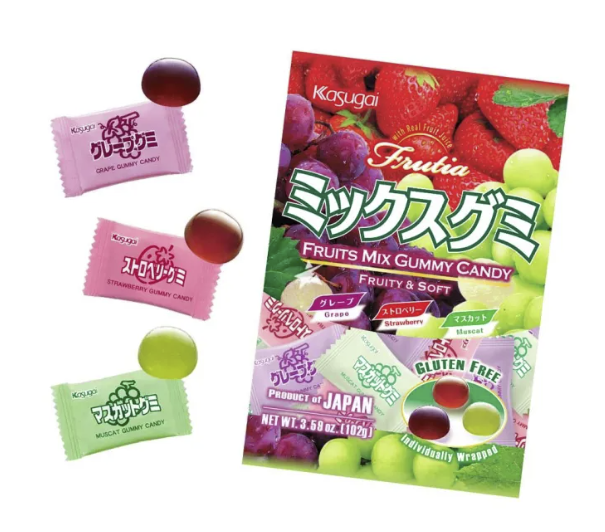 JP Kasugai Gummy Mix Juice Flavor 102g | 日本 Kasugai 果汁软糖 混合水果味 102g