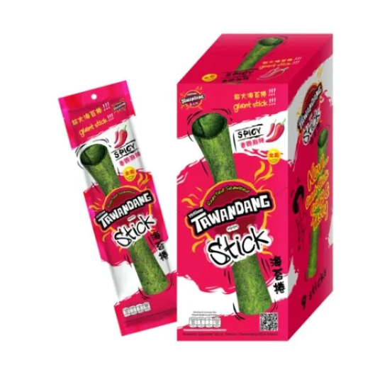 TAWANDANG Crispy Seaweed Stick Spicy Flavor 2.5g/unit | 红太阳 香脆海苔棒 香辣味 2.5g/根