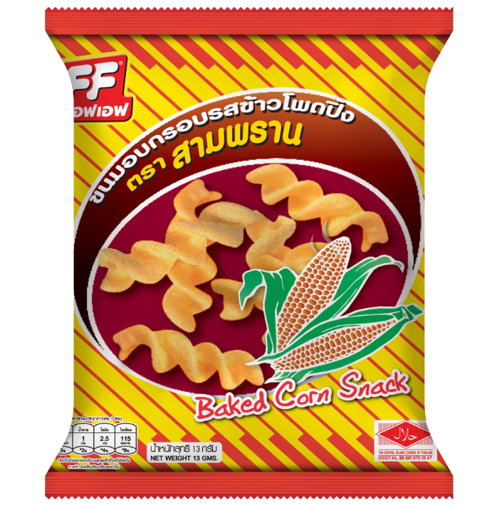 FF Sampran 烘焙玉米脆片 烤玉米味 58g | FF Sampran Baked Corn Snack Roasted Corn Flavor 58g