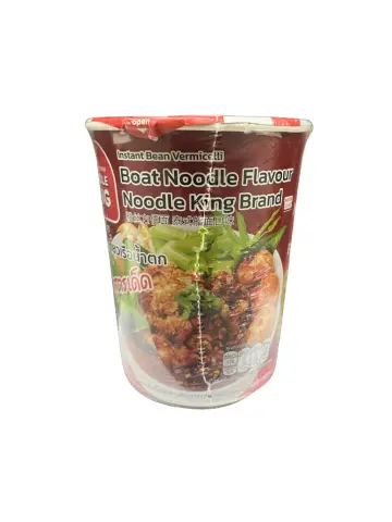 NOODLE KING Instant Glass Noodles Spicy Boat Flavor Cup 60g | NOODLE KING 速食粉丝 泰式船面辣味 碗装 60g