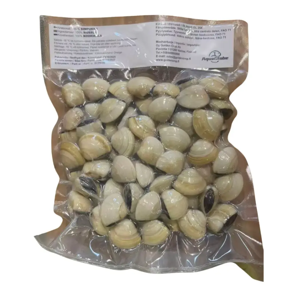 AquaGlobe Frozen Fully Cooked Whole White Clam Shell On 60-80 1kg | AquaGlobe 带壳 熟白蛤 60-80 1kg
