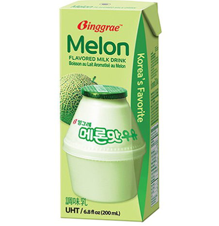 BINGGRAE Melon Milk Drink 200ml | 宾格瑞  甜瓜牛奶 200ml