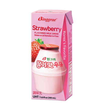 宾格瑞 草莓牛奶 200ml | BINGGRAE Strawberry Milk Drink 200ml