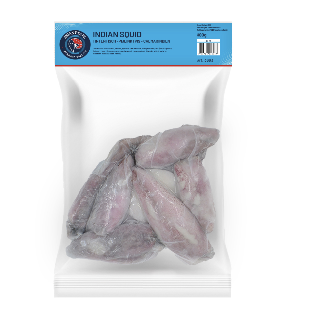 ASIAN PEARL 印度带皮生鱿鱼 9/15cm 1kg | ASIAN PEARL Indian Squid Raw Skin-on 9/15cm 1kg